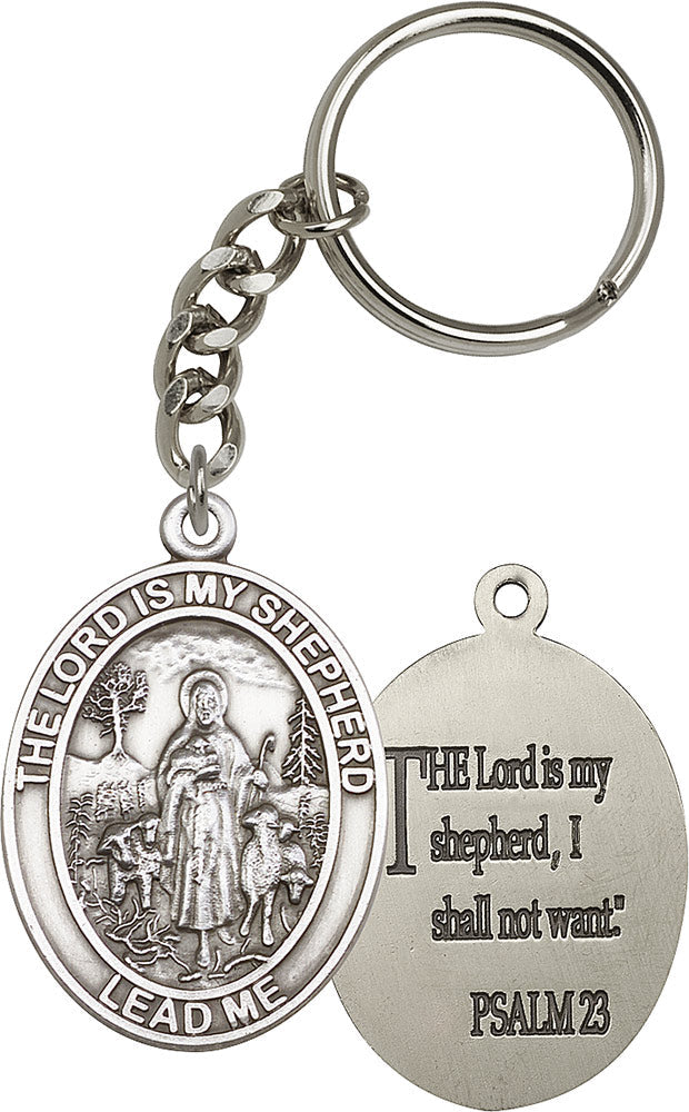 The Lord Is My Shepherd Oval Shaped Keychain