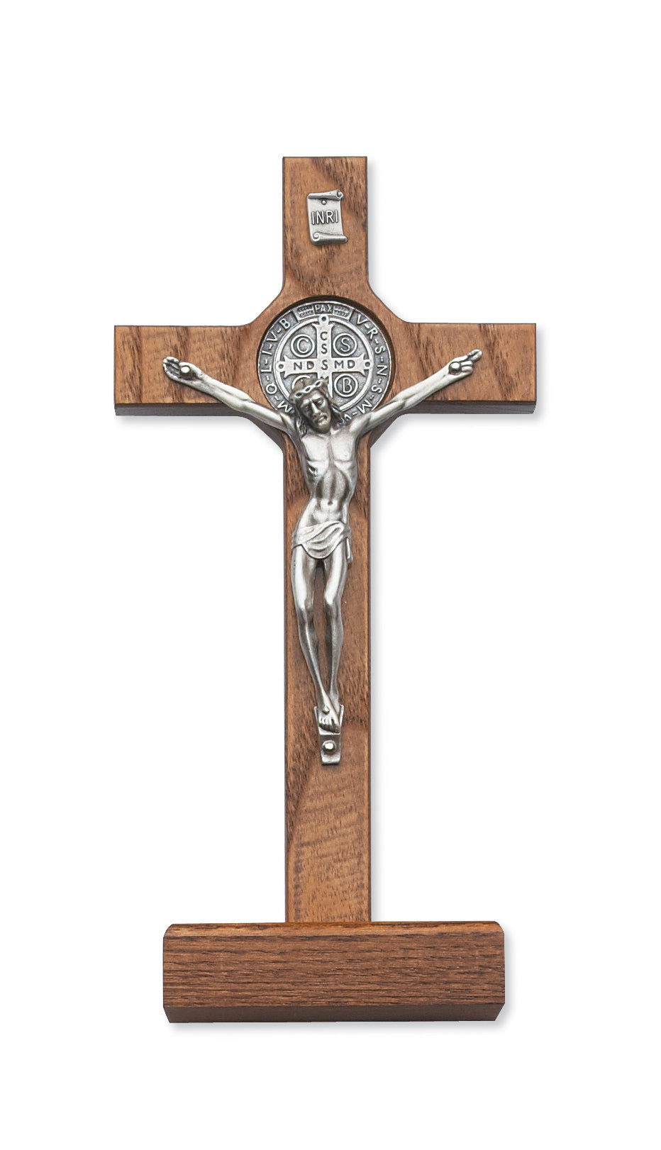 Standing St. Benedict Crucifix, Walnut or Black