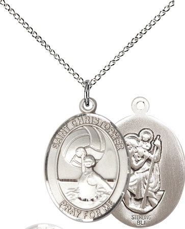 St. Christopher Women's Water Polo Medal, 3/4 x 1/2 Inch