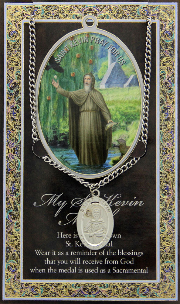 St. Kevin Medal in Pewter with BiFold Prayer Card
