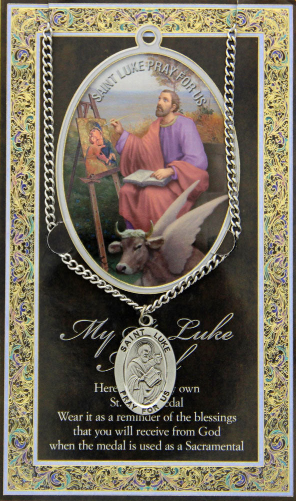 St. Luke Medal in Pewter with Bi-Fold Prayer Card