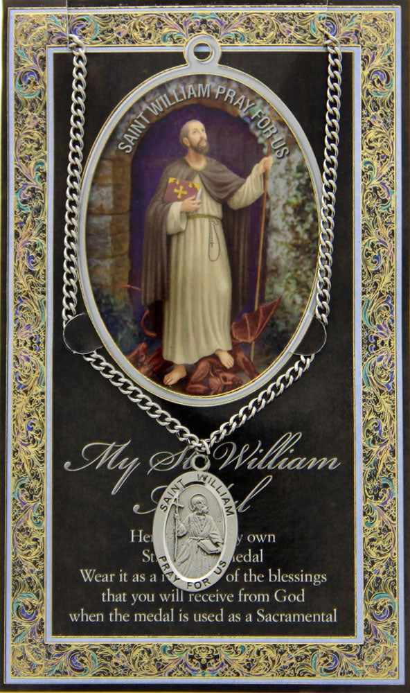 St. William The Confessor Medal in Pewter with Bi-Fold Prayer Card