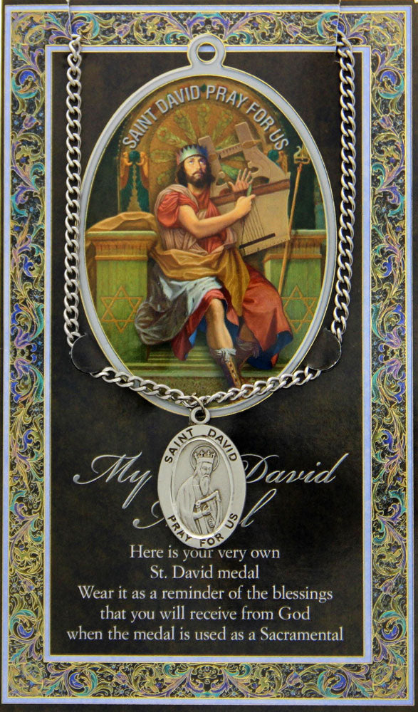 St. David Medal in Pewter with Bi-Fold Prayer Card