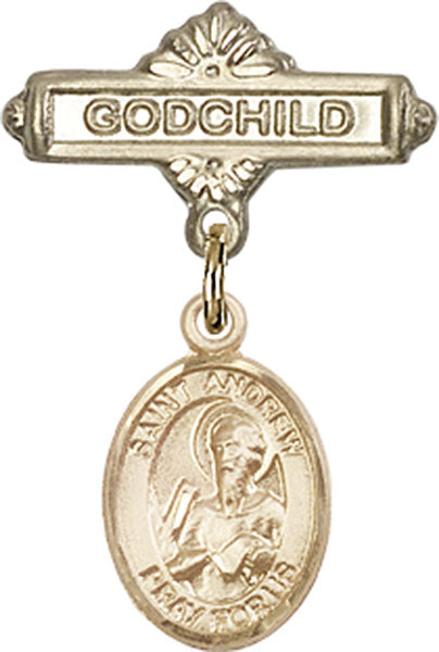 St. Andrew the Apostle Charm and Godchild Badge Pin