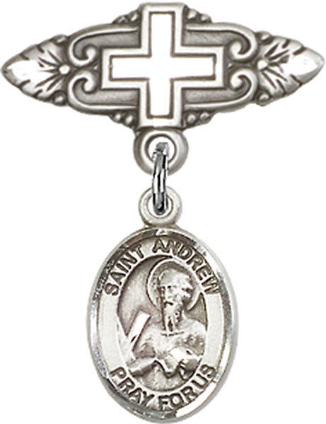St. Andrew the Apostle Charm and Badge Pin with Cross