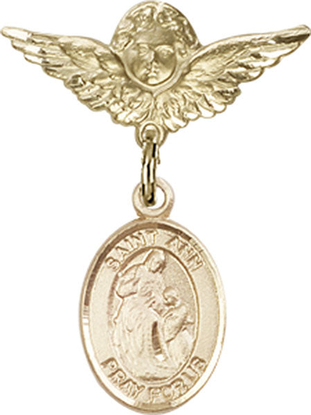 St. Ann Charm and Angel with Smaller Wings Badge Pin