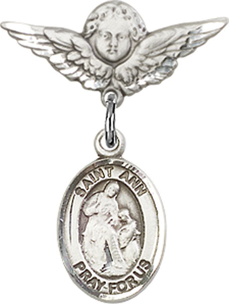 St. Ann Charm and Angel with Smaller Wings Badge Pin