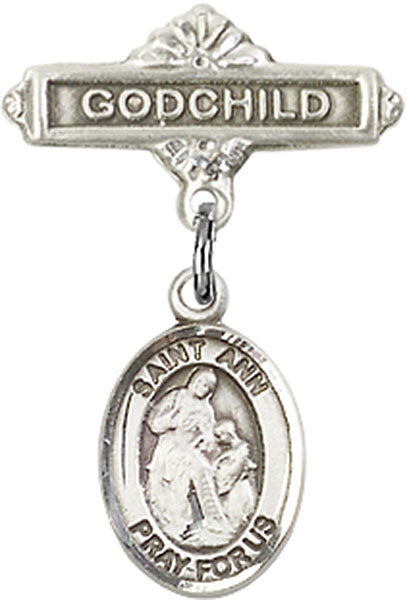 St. Ann Charm and Godchild Badge Pin