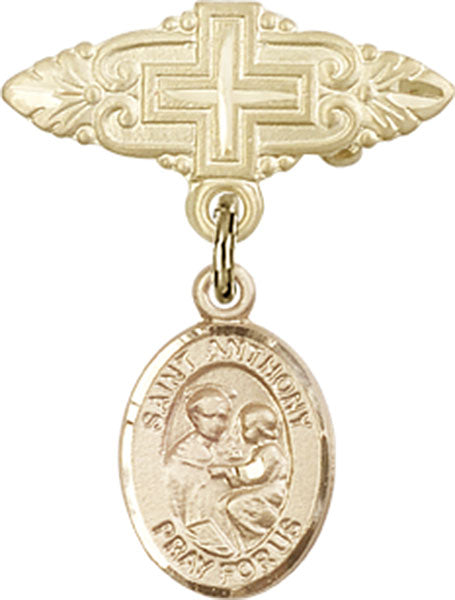 St. Anthony of Padua Charm and Badge Pin with Cross
