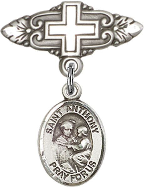 St. Anthony of Padua Charm and Badge Pin with Cross