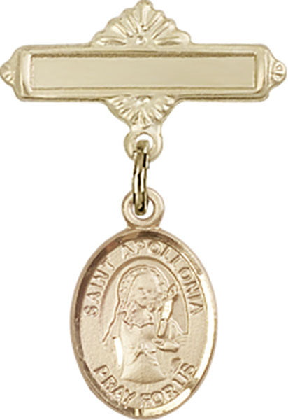 St. Apollonia Charm and Polished Engravable Badge Pin
