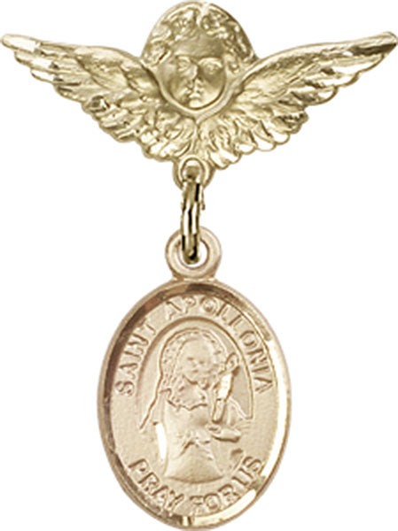 St. Apollonia Charm and Angel with Smaller Wings Badge Pin
