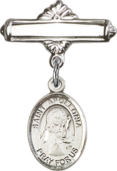 St. Apollonia Charm and Polished Engravable Badge Pin
