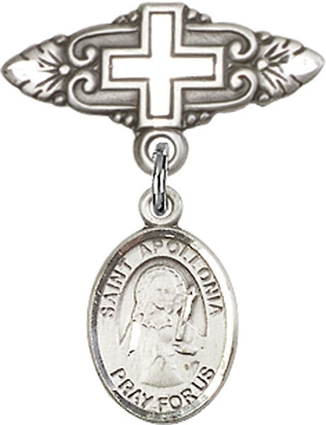 St. Apollonia Charm and Badge Pin with Cross