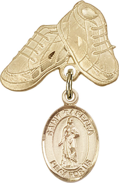 St. Barbara Charm and Baby Boots Pin
