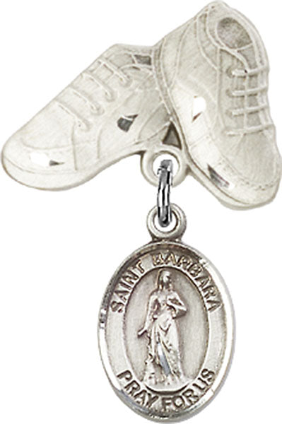 St. Barbara Charm and Baby Boots Pin