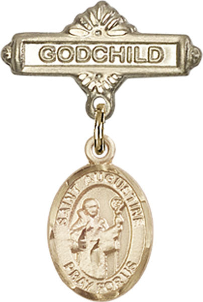 St. Augustine Charm and Godchild Badge Pin