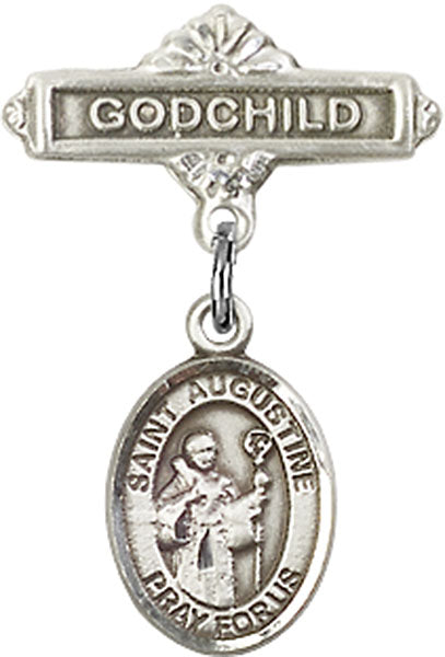 St. Augustine Charm and Godchild Badge Pin
