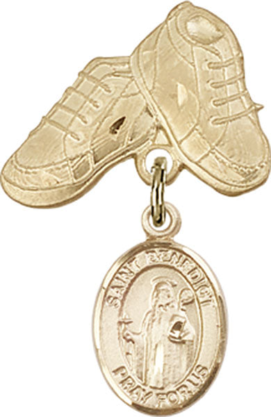 St. Benedict Charm and Baby Boots Pin