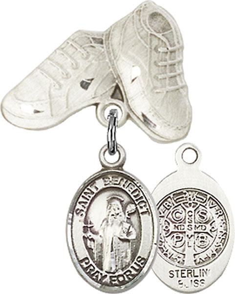 St. Benedict Charm and Baby Boots Pin