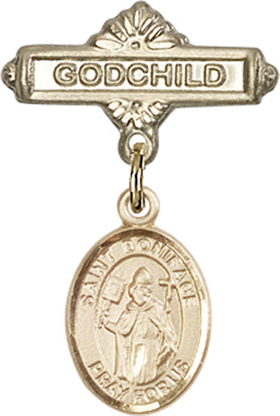 St. Boniface Charm and Godchild Badge Pin
