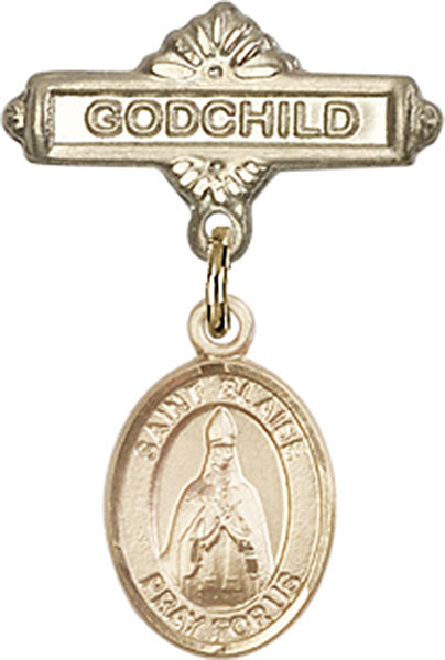 St. Blaise Charm and Godchild Badge Pin