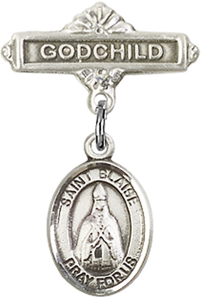 St. Blaise Charm and Godchild Badge Pin