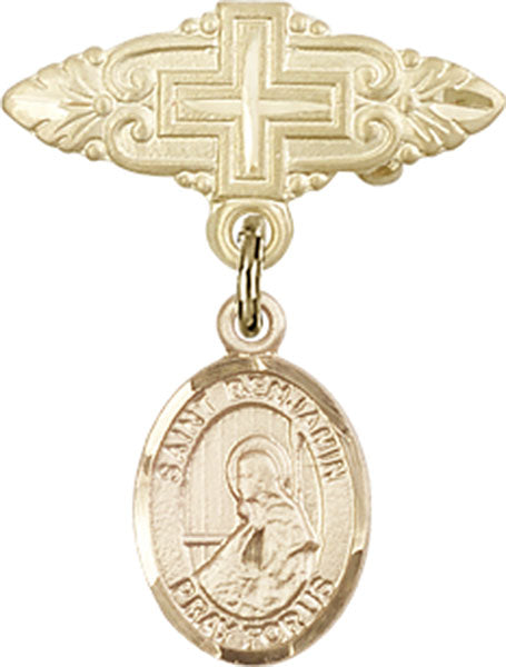 St. Benjamin Charm and Badge Pin with Cross
