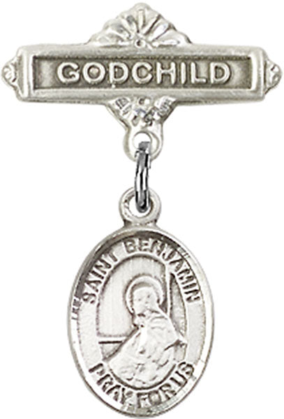 St. Benjamin Charm and Godchild Badge Pin