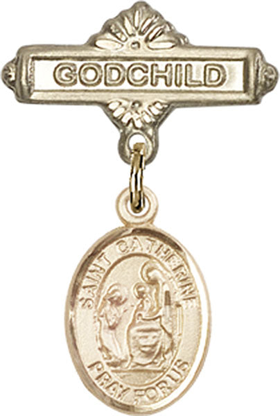 St. Catherine of Siena Charm and Godchild Badge Pin