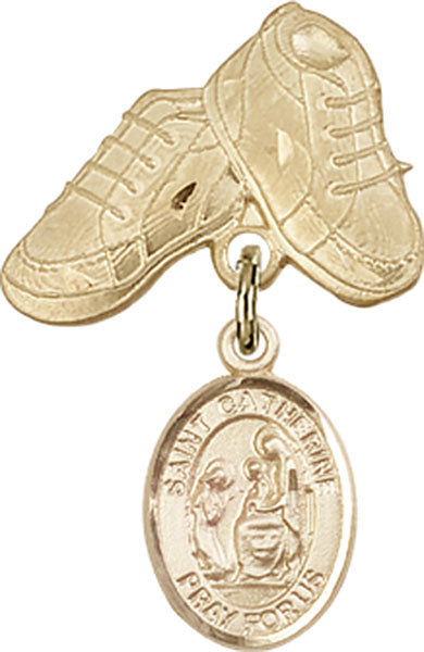 St. Catherine of Siena Charm and Baby Boots Pin