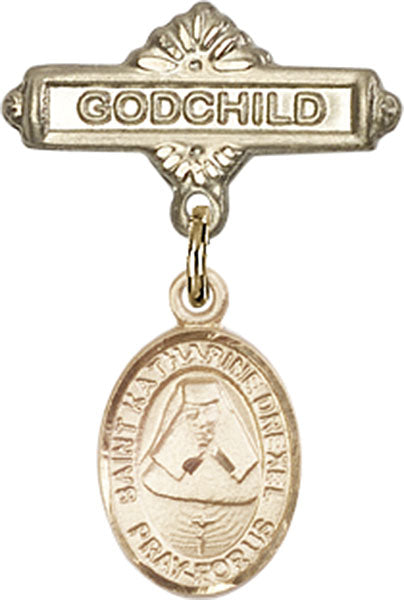 St. Katherine Drexel Charm and Godchild Badge Pin