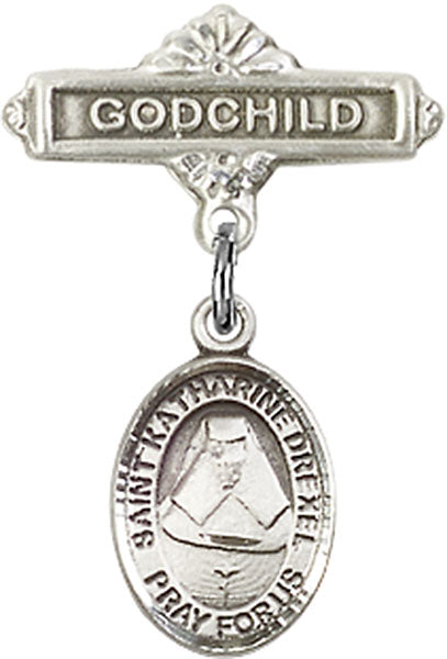 St. Katherine Drexel Charm and Godchild Badge Pin
