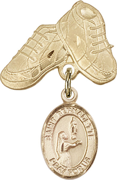 St. Bernadette Charm and Baby Boots Pin