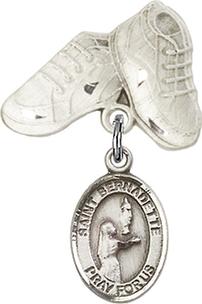 St. Bernadette Charm and Baby Boots Pin