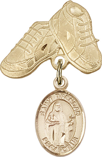St. Brendan the Navigator Charm and Baby Boots Pin