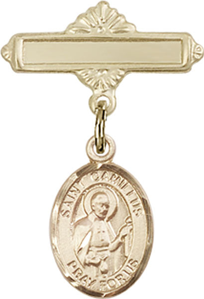 St. Camillus of Lellis Charm and Polished Engravable Badge Pin