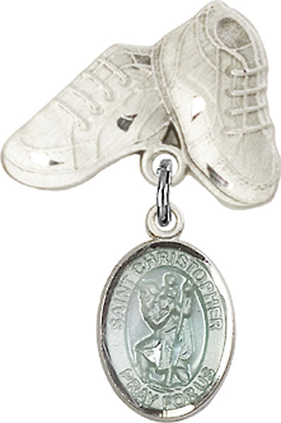 St. Christopher Charm and Baby Boots Pin