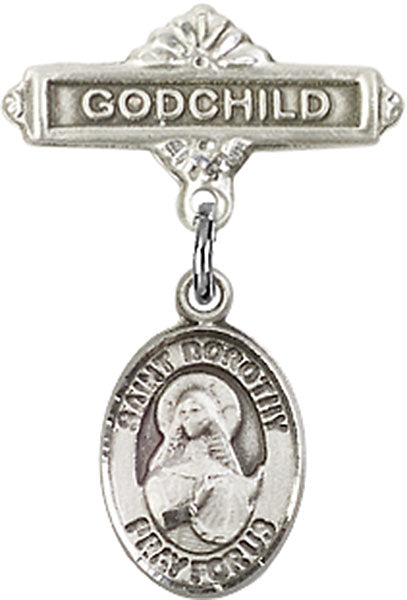 St. Dorothy Charm and Godchild Badge Pin