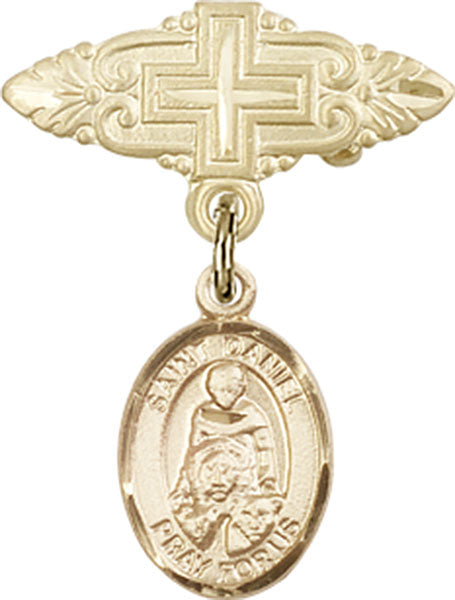 St. Daniel Charm and Badge Pin with Cross