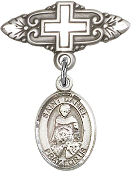 St. Daniel Charm and Badge Pin with Cross