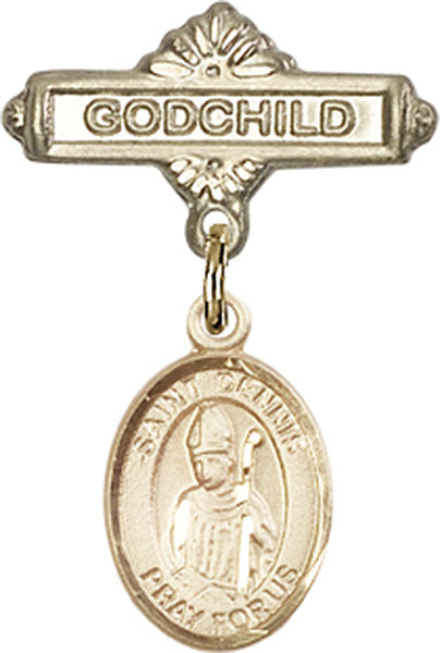 St. Dennis Charm and Godchild Badge Pin