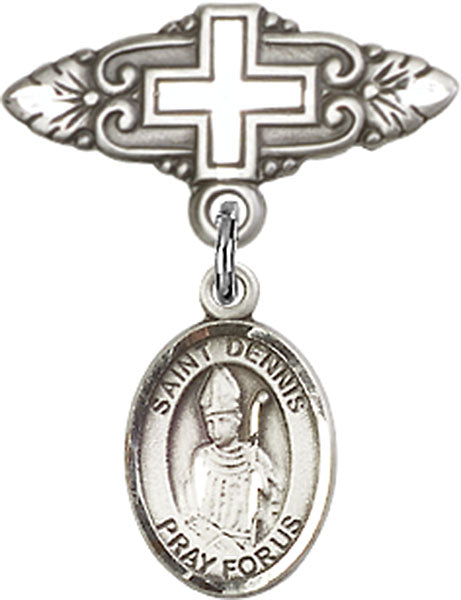 St. Dennis Charm and Badge Pin with Cross
