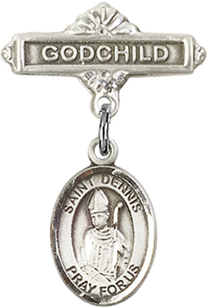St. Dennis Charm and Godchild Badge Pin