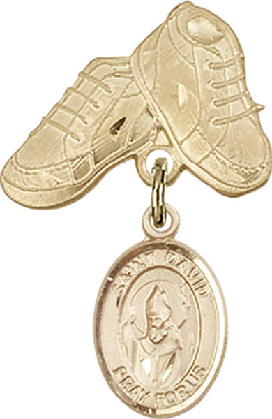 St. David of Wales Charm and Baby Boots Pin