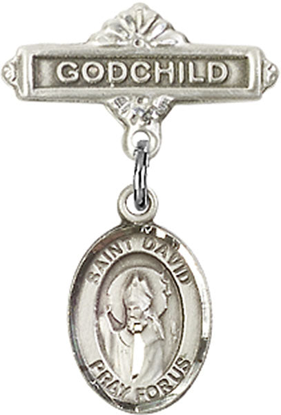 St. David of Wales Charm and Godchild Badge Pin
