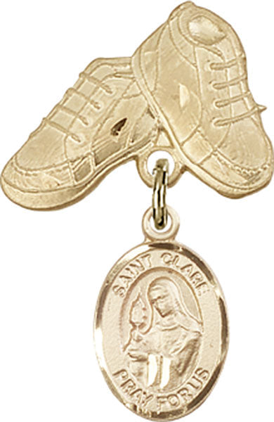 St. Clare of Assisi Charm and Baby Boots Pin