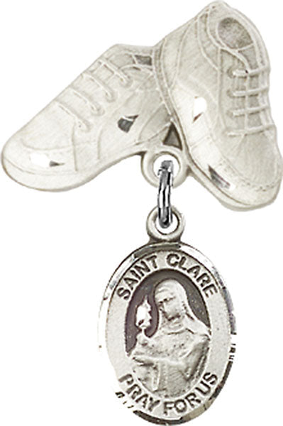 St. Clare of Assisi Charm and Baby Boots Pin