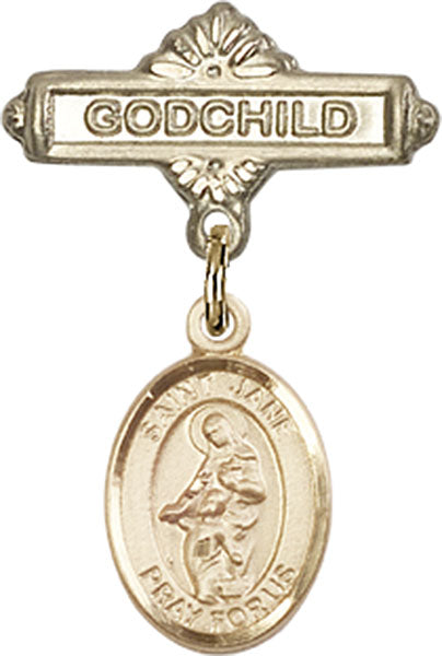 St. Jane of Valois Charm and Godchild Badge Pin
