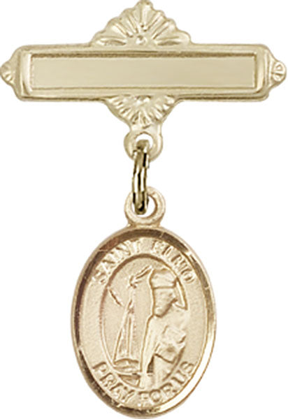St. Elmo Charm and Polished Engravable Badge Pin